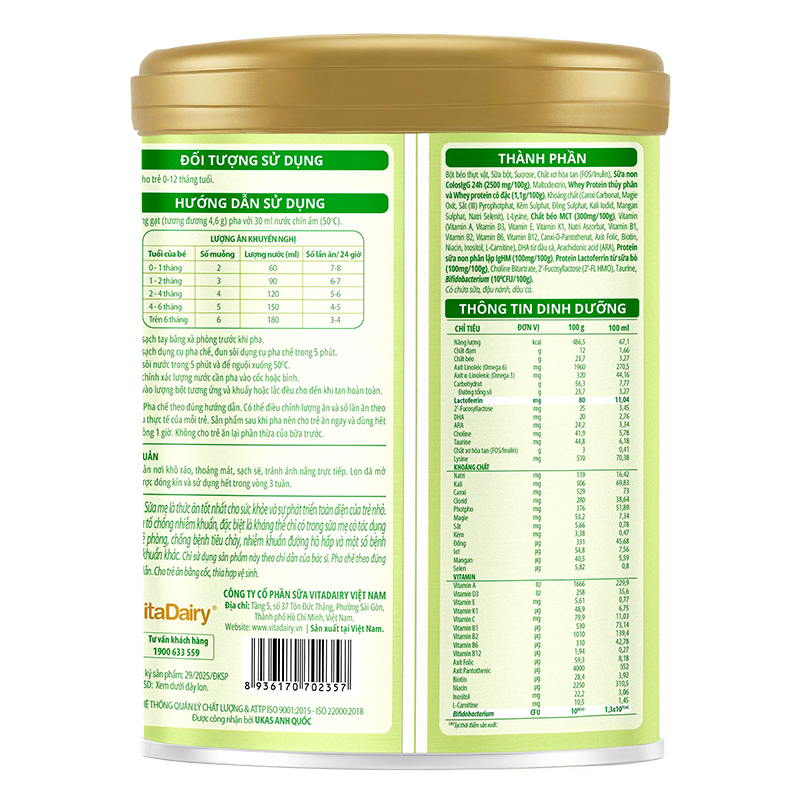 Sữa bột ColosBaby Lactoferrin 0+ (sữa non) hương tự nhiên 800g (0 - 12 tháng) 4