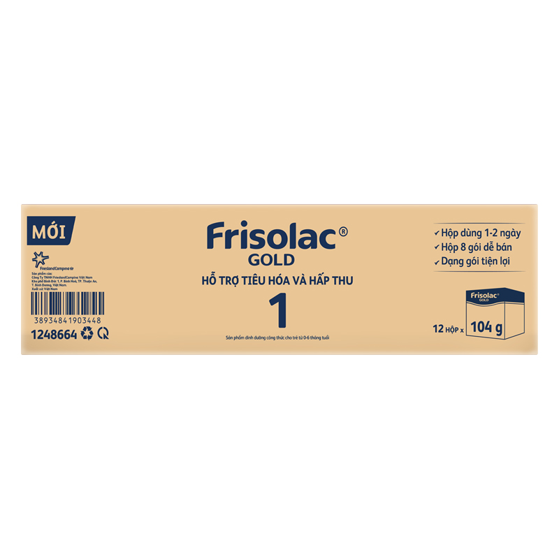 Sữa bột dạng gói Frisolac Gold số 1 hương vani 104g (0 - 6 tháng) 11
