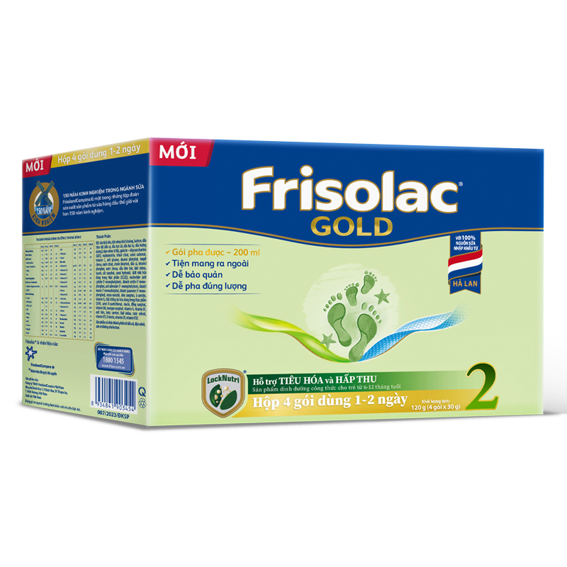 Sữa bột dạng gói Friso Gold số 2 hương vani 120g (6 - 12 tháng) chính hãng - AVAKids.com