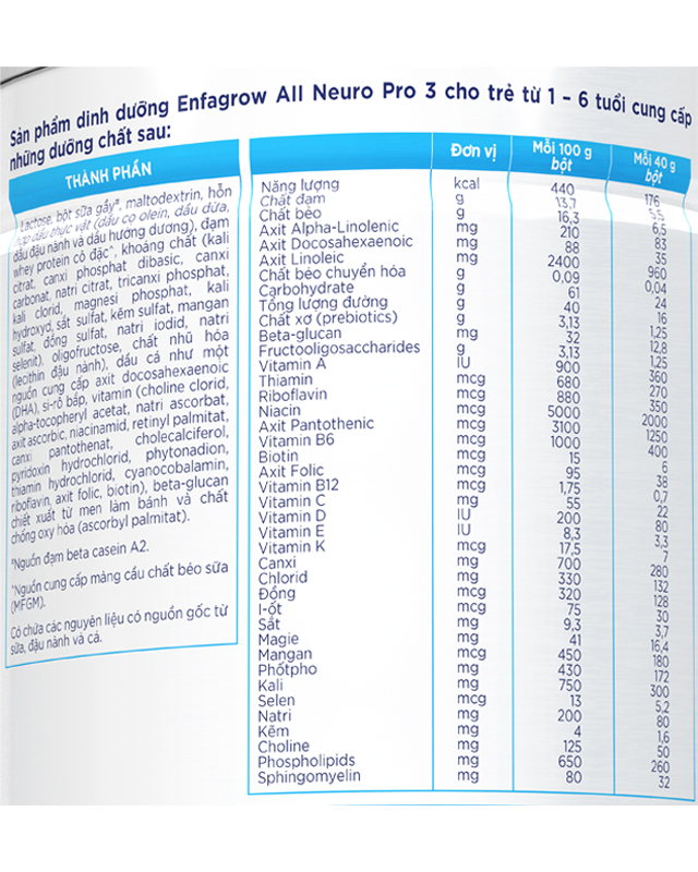 Sữa bột Enfagrow A2 Neuropro số 3 - TPDD