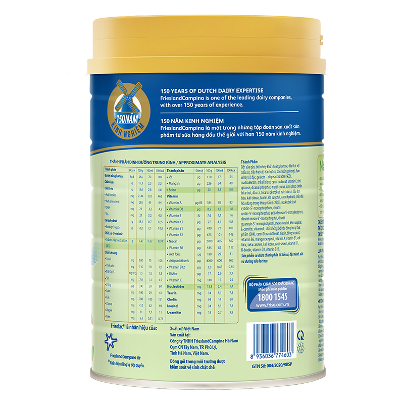 Sữa bột Frisolac Gold số 2 hương vani 850g/800g (6 - 12 tháng) - Giao bao bì ngẫu nhiên 4