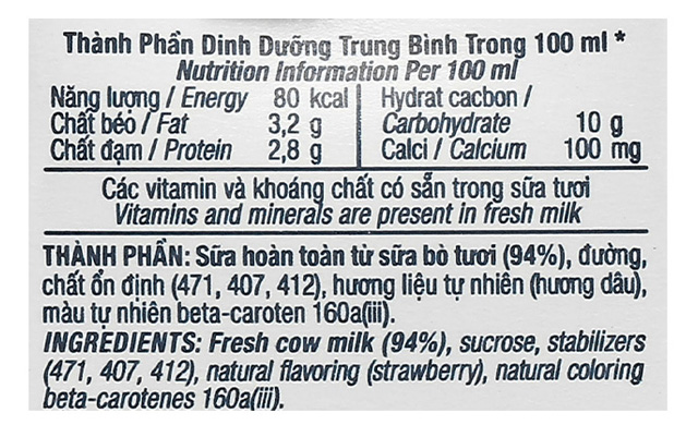 Lốc 4 hộp sữa tươi tiệt trùng TH true MILK hương dâu - TPDD