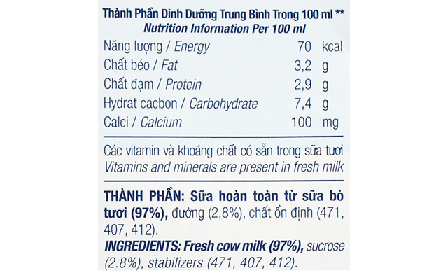 Sữa tươi tiệt trùng TH true MILK ít đường - TPDD