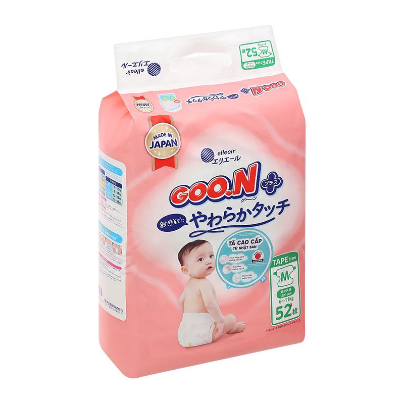 Tã dán GOO.N Premium Plus size M 52 miếng (6 - 11 kg) - Họa tiết ngẫu nhiên 3