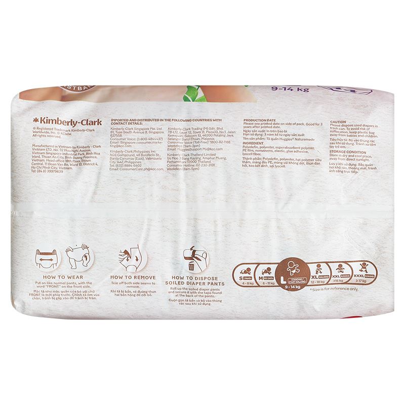 Tã quần Huggies Nature made size L 44 miếng (9 - 14 kg) 5