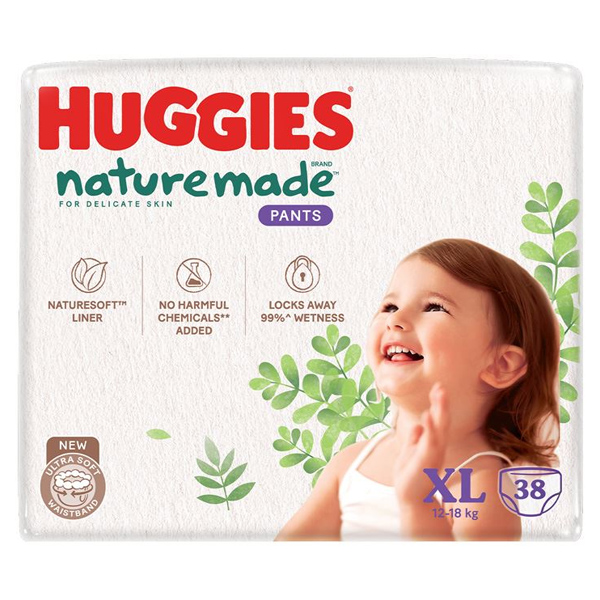 Combo 3 tã quần Huggies Nature made size XL 38 miếng/bịch (12 - 18 kg) - AVAKids.com