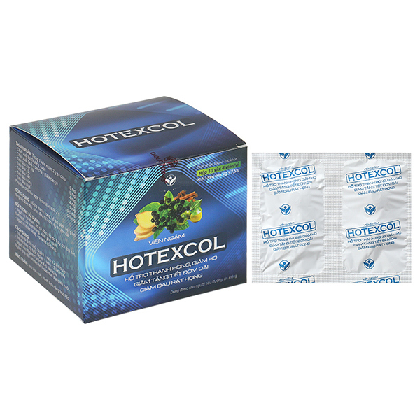 Viên Ngậm Hotexcol hỗ trợ giảm ho, giảm đau rát họng