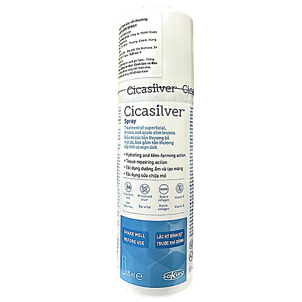 Xịt vết thương Cicasilver Spray hỗ trợ phục hồi và thúc đẩy lành vết thương