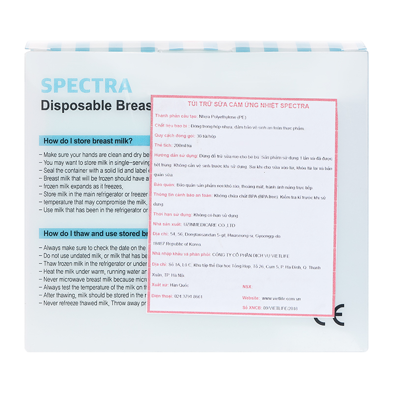 30 túi trữ sữa cảm ứng nhiệt Spectra 200 ml 3