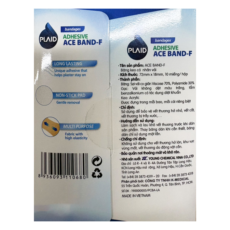 Băng cá nhân vải ACE BAND-F PLAID 7.2x1.8 cm (10 miếng) 6