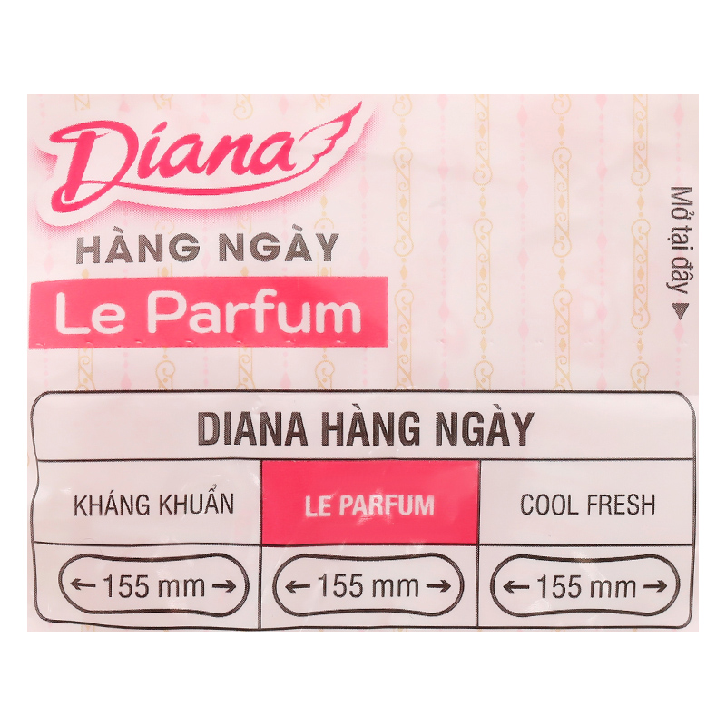 Băng vệ sinh hàng ngày Diana Le Parfum hương mộc hồng không cánh 40 miếng 13