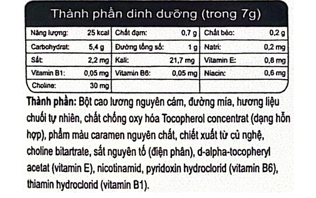 Thành phần bánh ăn dặm Gerber Puffs vị chuối
