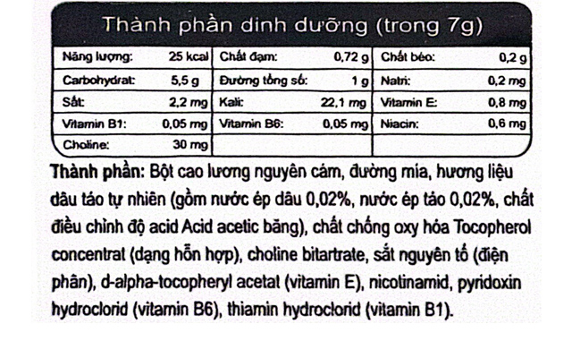 Thành phần bánh ăn dặm Gerber Puffs vị dâu, táo