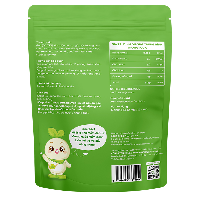 Bánh gạo ăn dặm ANPASO vị bí đỏ 30g (từ 7 tháng) 5