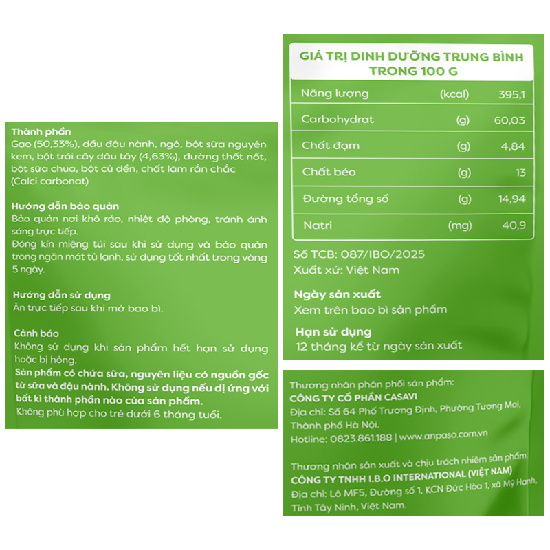Bánh gạo ăn dặm ANPASO vị bí đỏ 30g (từ 7 tháng) 6