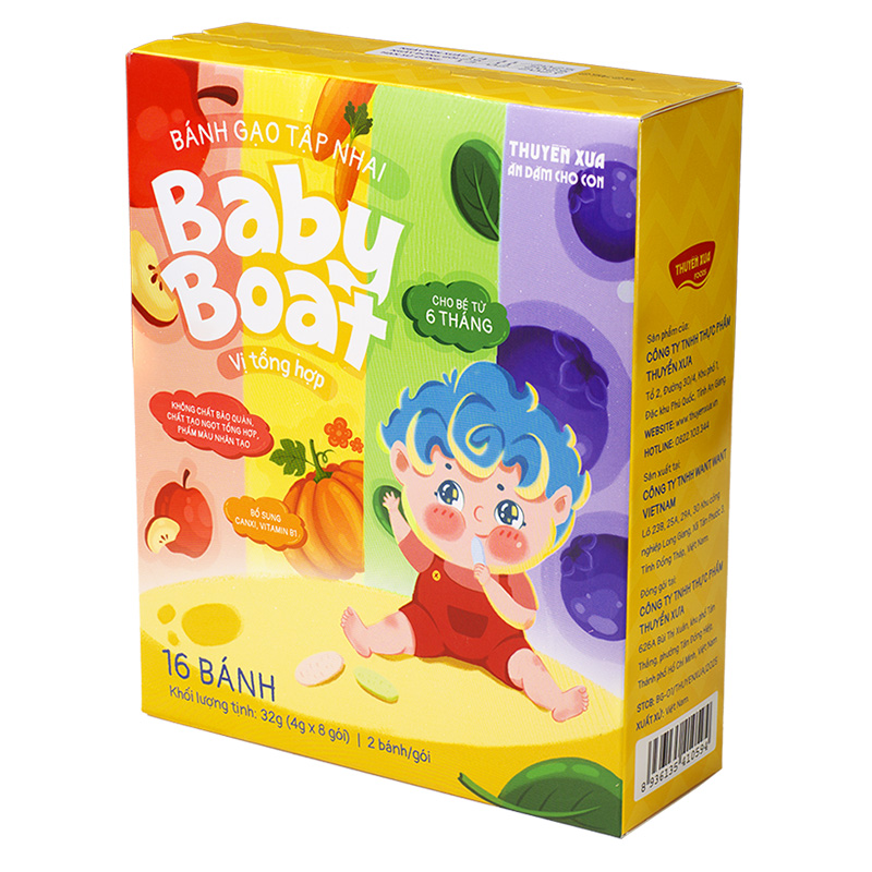 Bánh gạo ăn dặm BABY BOAT Thuyền Xưa vị việt quất hộp 32g (từ 6 tháng) 8
