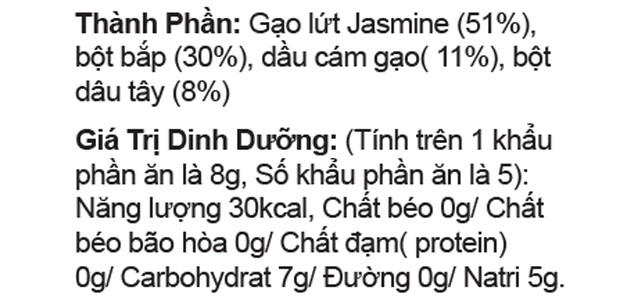 Bánh gạo lứt hữu cơ ăn dặm Little Blossom vị dâu - Thành phần