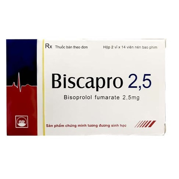 Biscapro 2.5 điều trị tăng huyết áp, đau thắt ngực