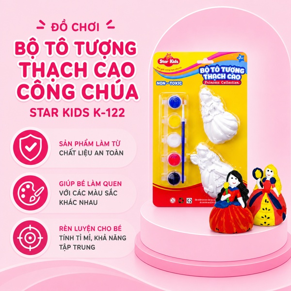 Bộ đồ chơi tô tượng thạch cao khủng long Star Kids K-121 13