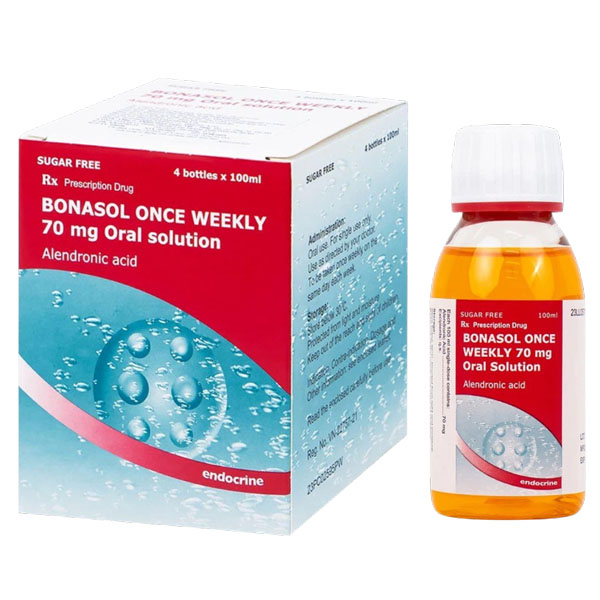 Dung dịch uống Bonasol Once Weekly 70mg Oral Solution điều trị loãng xương (4 chai x 100ml)
