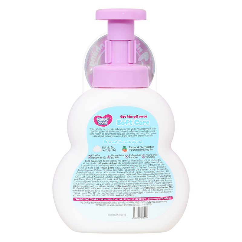 Bọt tắm & gội 2in1 cho bé BobbyChan Soft Care hương hoa 200 ml (mọi độ tuổi) 8