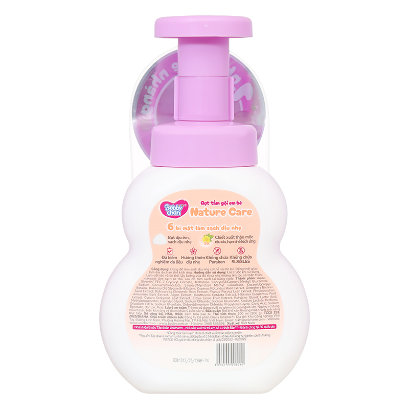 Bọt tắm & gội 2in1 cho bé BobbyChan Nature Care hương thảo mộc 200 ml (mọi độ tuổi) 2