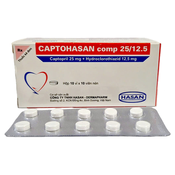 Captohasan Comp 25mg/12.5mg điều trị huyết áp