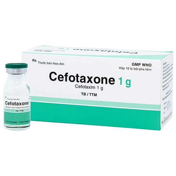 Bột pha tiêm Cefotaxone 1g trị các bệnh nhiễm khuẩn nặng và nguy kịch do vi khuẩn nhạy cảm với Cefotaxim