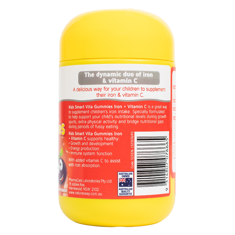 Thực phẩm bổ sung Nature's Way Kids Smart Vita Gummies Iron Vitamin C bổ sung sắt, vitamin C giúp tăng sức đề kháng hương nho đen, 60 viên (từ 2 tuổi) 8