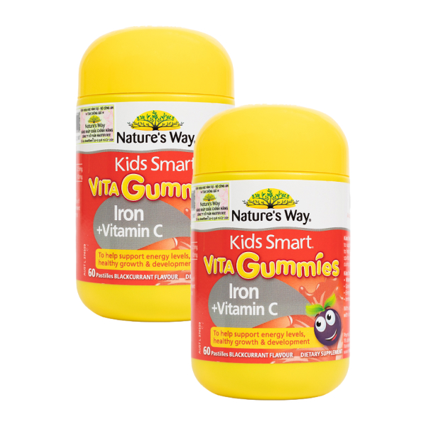 Thực phẩm bổ sung Nature's Way Kids Smart Vita Gummies Iron Vitamin C bổ sung sắt, vitamin C giúp tăng sức đề kháng hương nho đen, 60 viên (từ 2 tuổi) 5