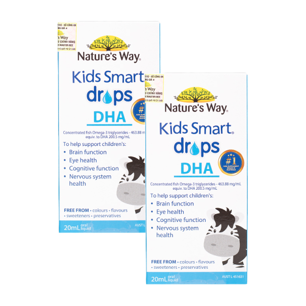 Thực phẩm bổ sung Nature's Way Kids Smart Drops DHA hỗ trợ phát triển não bộ, thị lực