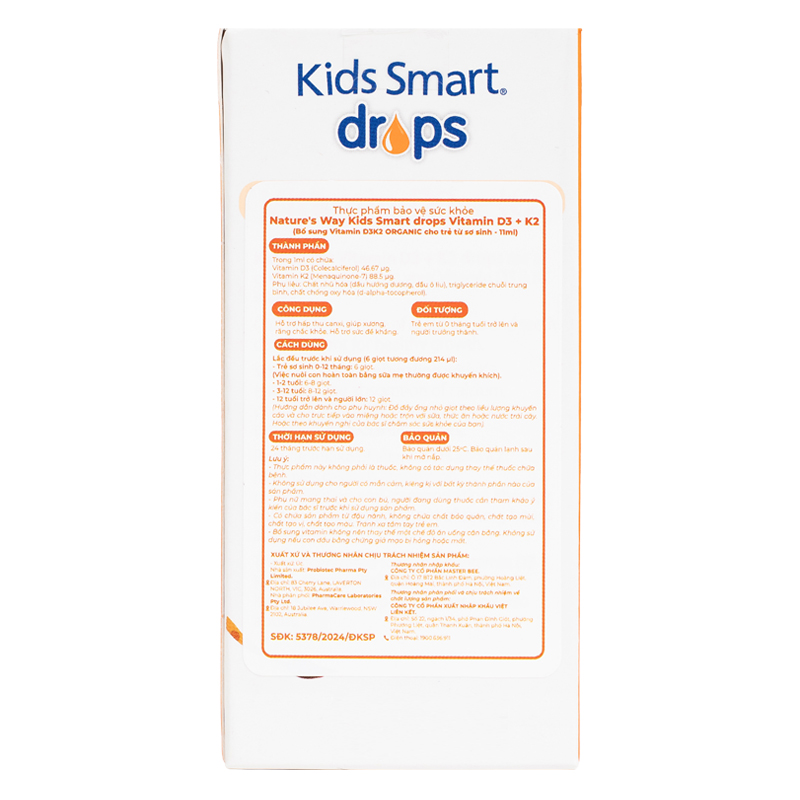 Combo 2 thực phẩm bổ sung Nature's Way Kids Smart Drops Vitamin D3+K2 hỗ trợ hấp thu canxi, 11 ml dạng nhỏ giọt (từ 0 tháng) 3