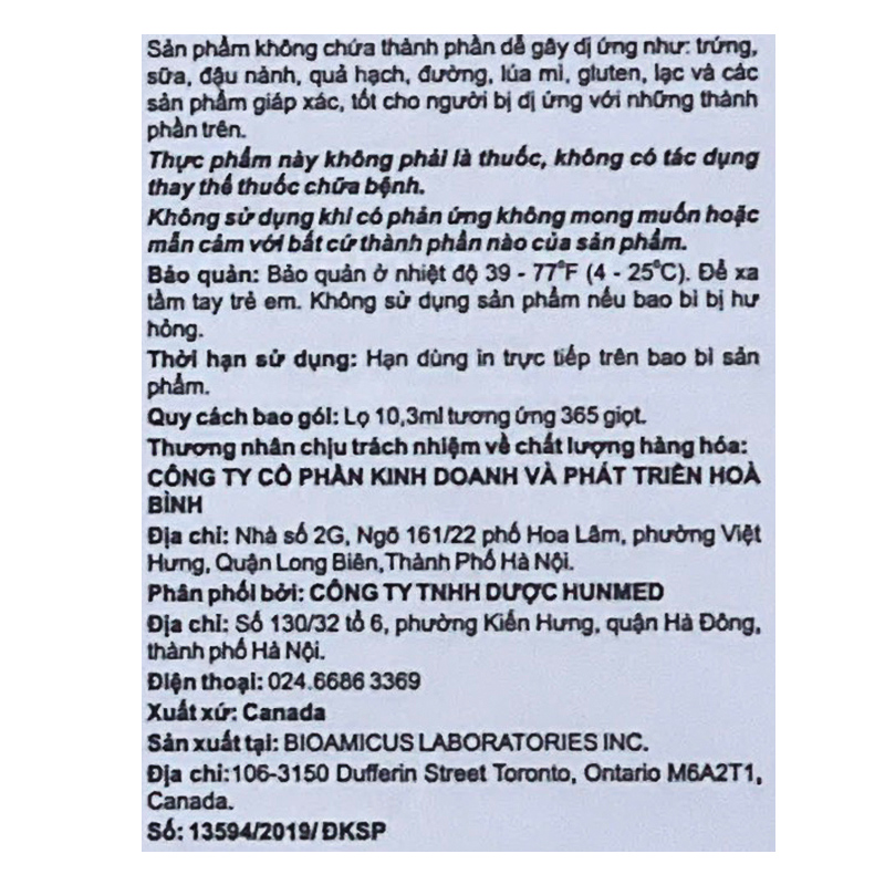 Combo 3 BioAmicus Vitamin D3 hỗ trợ tốt sức khỏe xương, răng, 10.3 ml dạng nhỏ giọt (từ 0 tháng) 8