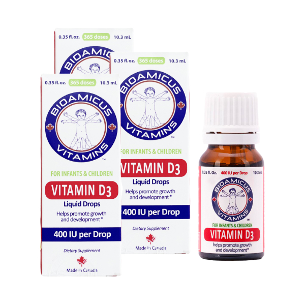 Combo 3 BioAmicus Vitamin D3 hỗ trợ tốt sức khỏe xương, răng