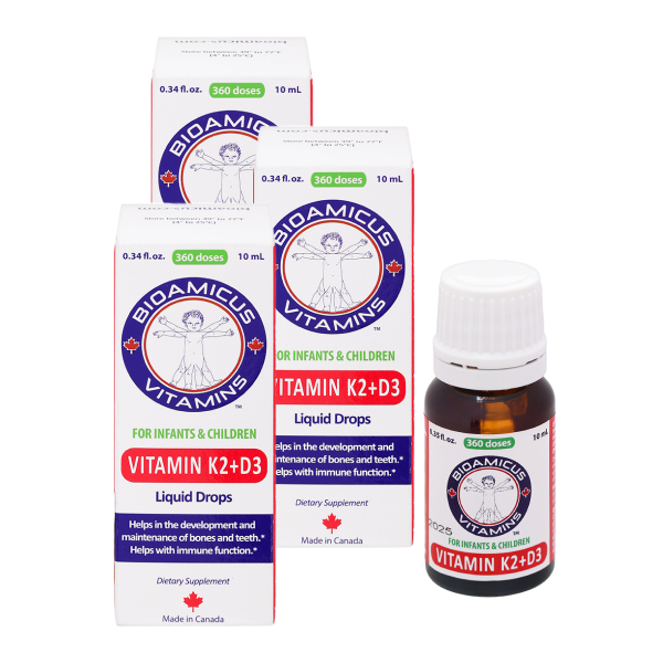 Combo 3 BioAmicus Vitamin K2+D3 hỗ trợ tốt sức khỏe xương, răng
