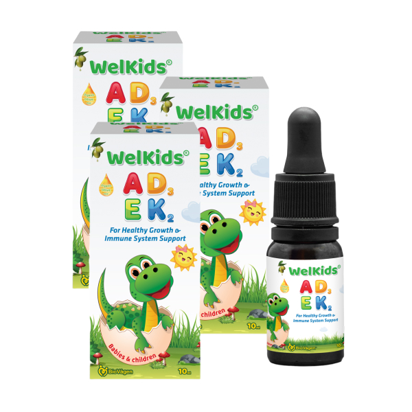 Combo 3 thực phẩm bảo vệ sức khỏe Welkids Adek D3K2 hỗ trợ tăng sức đề kháng