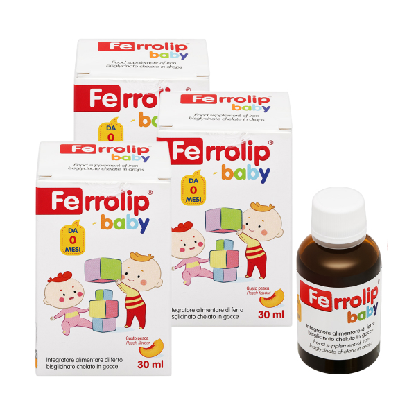 Combo 3 siro Ferrolip Baby bổ sung sắt, hỗ trợ tạo hồng cầu