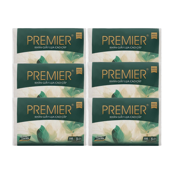 Combo 6 gói khăn giấy lụa PREMIER không mùi