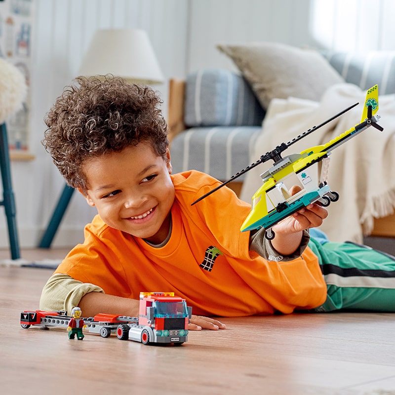 Đồ chơi lắp ráp xe vận chuyển trực thăng cứu hộ Lego City 60343 - Điểm nhấn đặc biệt