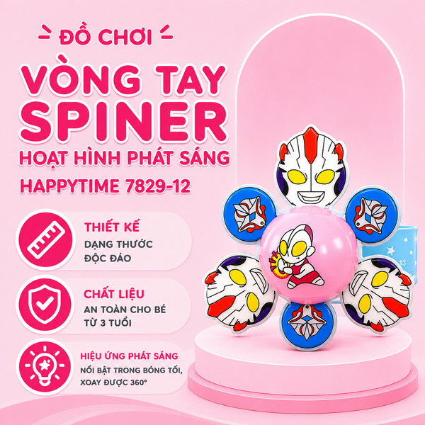 Đồ chơi vòng tay SPINER hoạt hình phát sáng HappyTime 7829-1 37