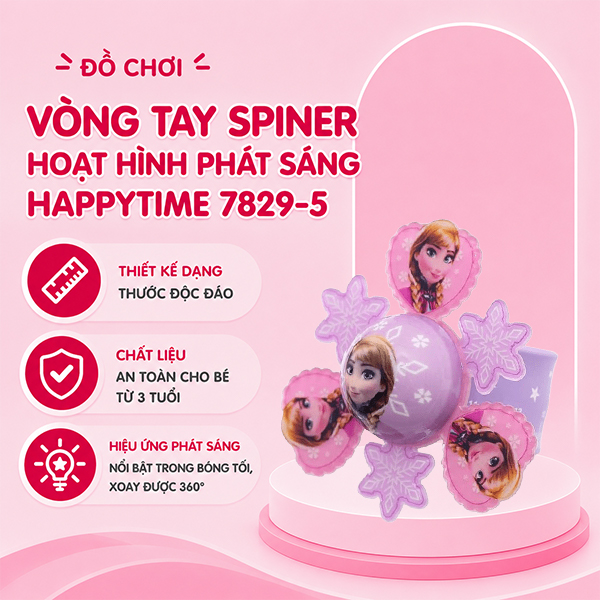Đồ chơi vòng tay SPINER hoạt hình phát sáng HappyTime 7829-1 81