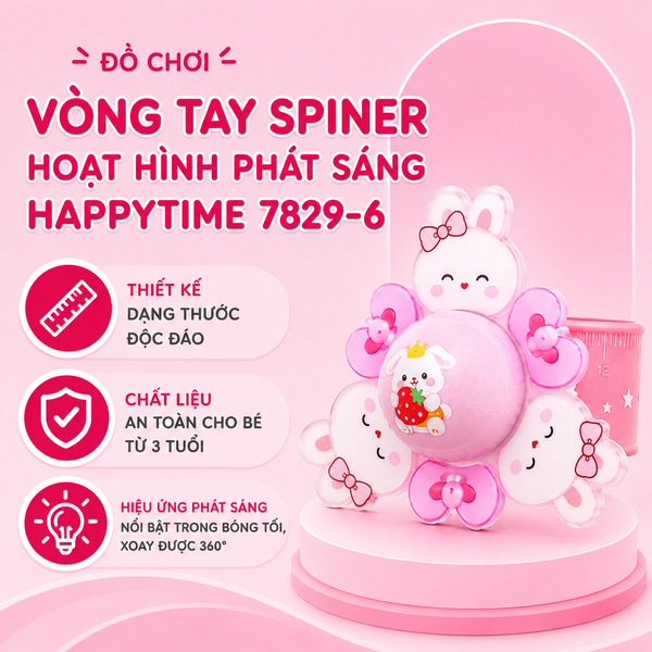 Đồ chơi vòng tay SPINER hoạt hình phát sáng HappyTime 7829-1 28