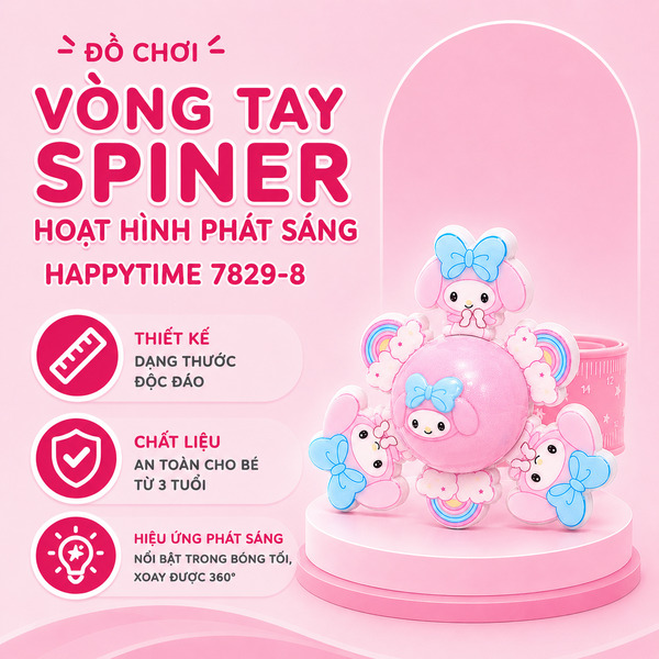 Đồ chơi vòng tay SPINER hoạt hình phát sáng HappyTime 7829-1 98
