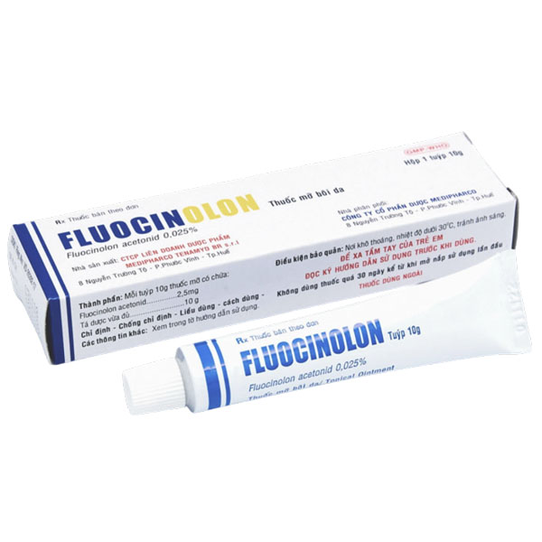 Thuốc mỡ bôi da Fluocinolon 0,025% điều trị viêm da nhiễm trùng, chàm