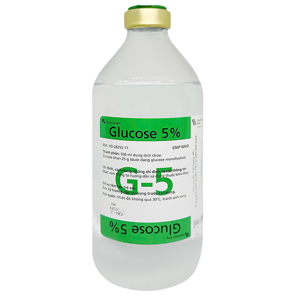 Dung dịch tiêm truyền Glucose 5% Fresenius Kabi điều trị thiếu hụt carbohydrat và dịch