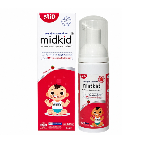 Bọt tập đánh răng cho bé từ 1 tuổi Midkid hương dâu 60 ml - AVAKids.com