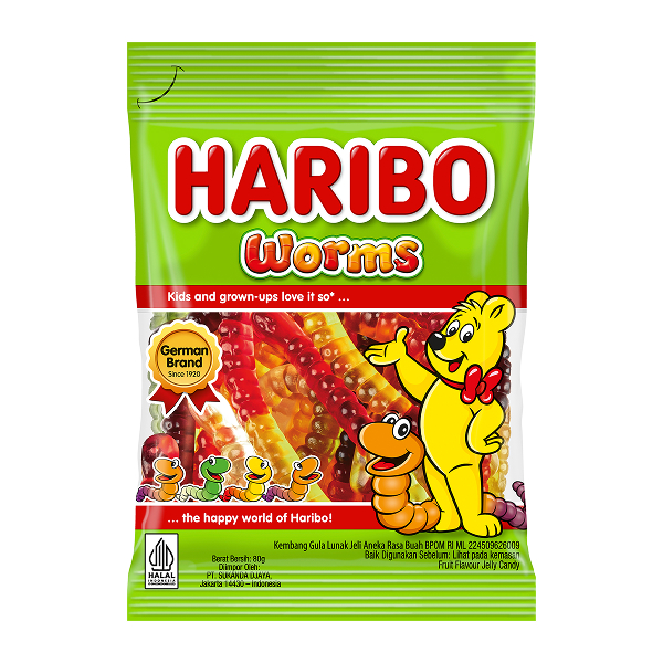 Kẹo dẻo trái cây Haribo Worms 80g giá tốt - AVAKids.com