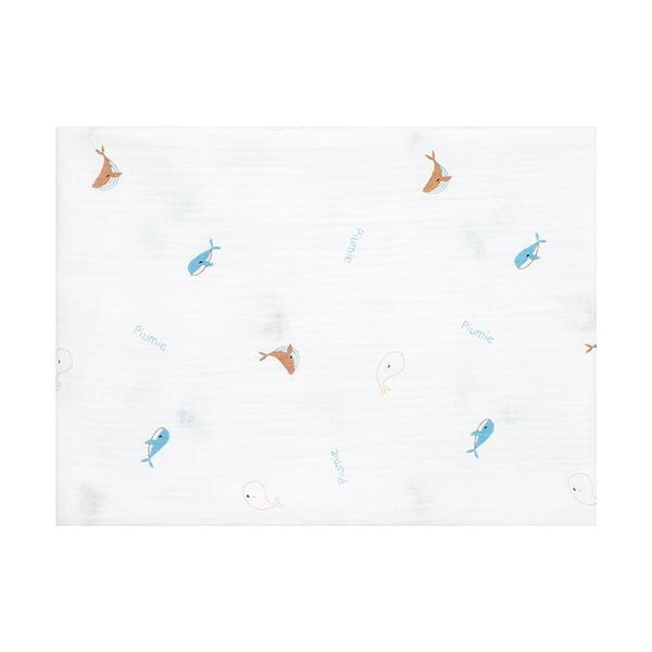 Khăn tắm muslin Piumie 2 lớp 100x100 cm - Cá heo - AVAKids.com