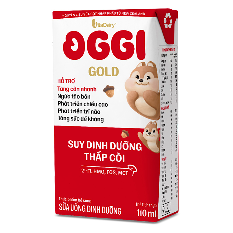 Thùng 48 hộp sữa pha sẵn Oggi Gold 110 ml cho trẻ suy dinh dưỡng (từ 1 tuổi) - Giao bao bì ngẫu nhiên 14