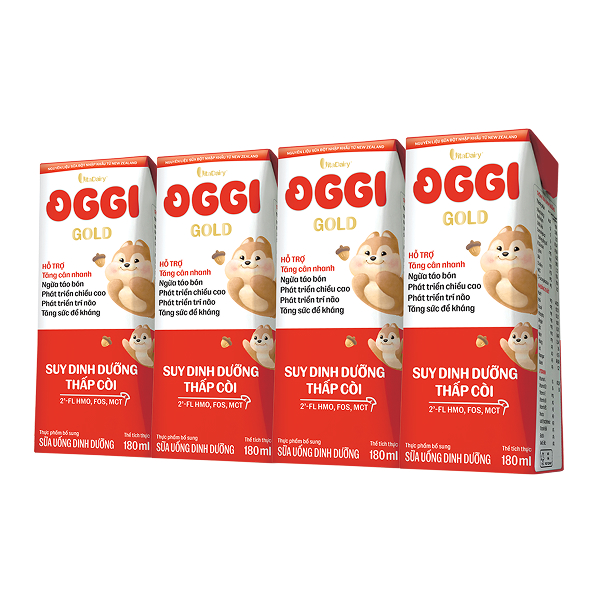 Lốc 4 hộp sữa pha sẵn Oggi Gold 180 ml cho trẻ suy dinh dưỡng (từ 1 tuổi) - Giao bao bì ngẫu nhiên - AVAKids.com